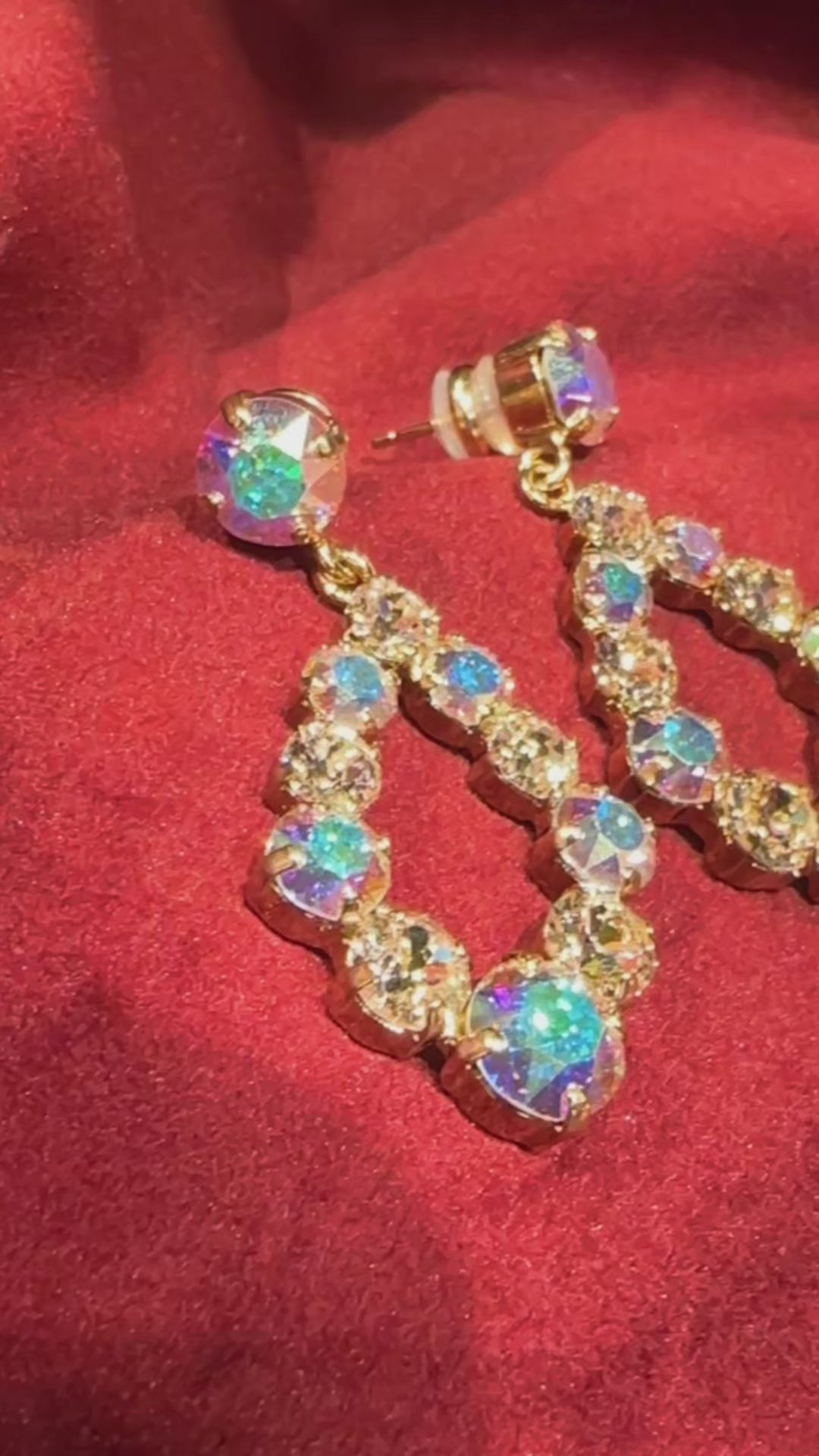 Mini Delia earrings - Aurore Boreale/silk combo