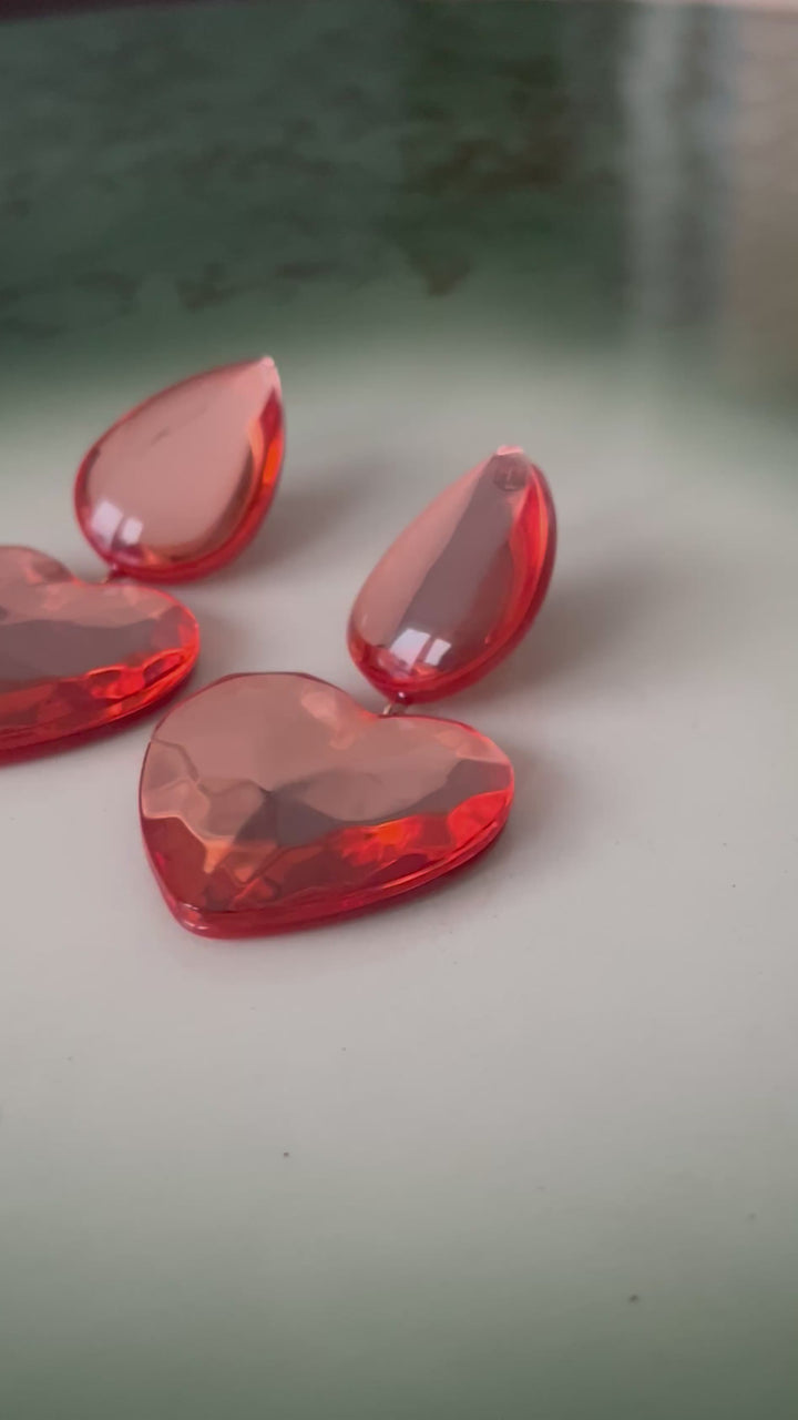 Øredobber BerNice - hjerte lys oransje