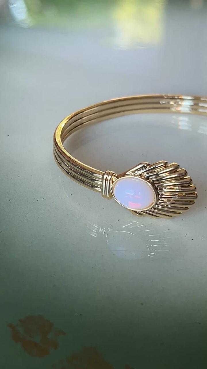 Armbånd Venus Bangle - opal white gull