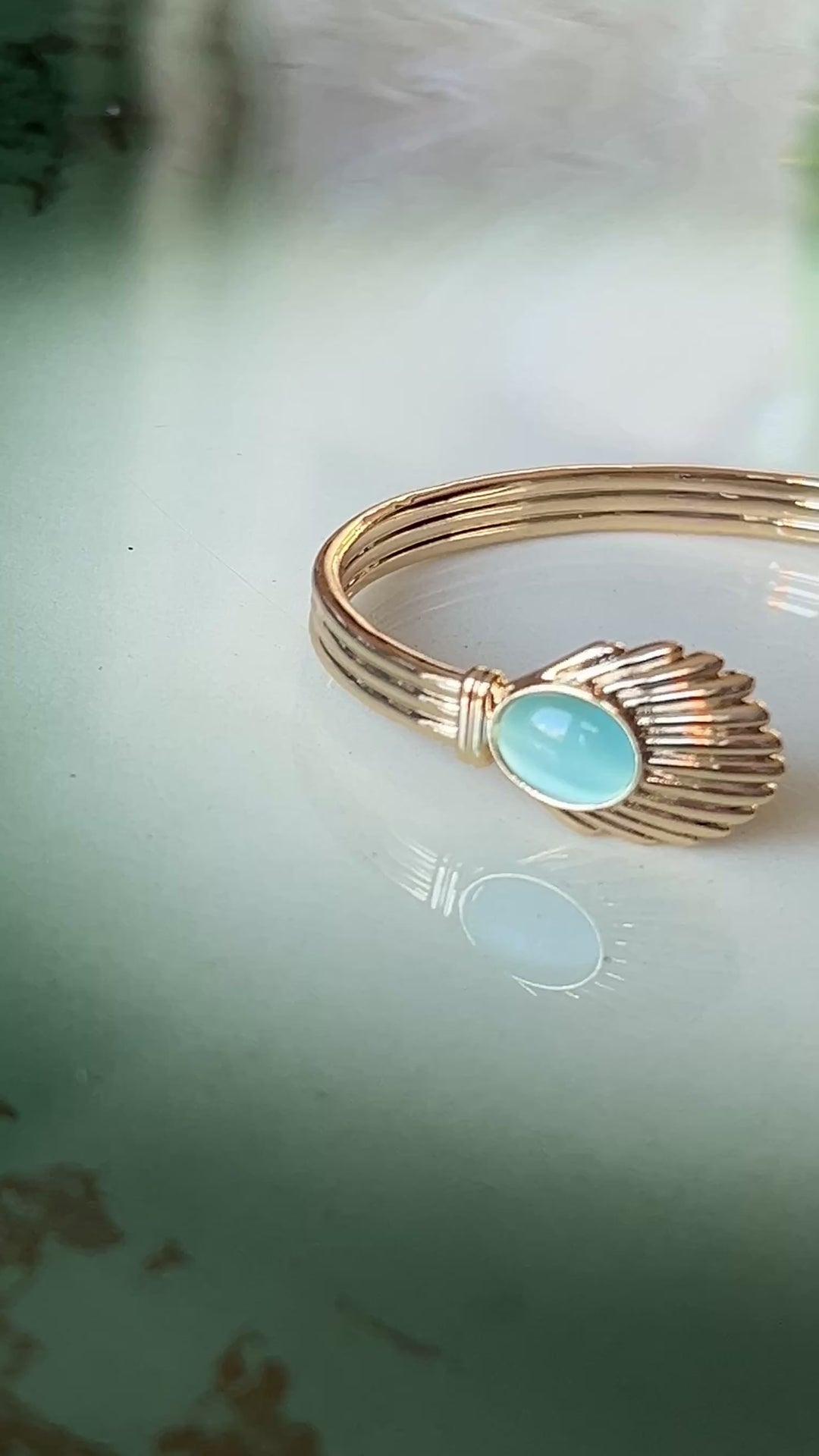 Armbånd Venus Bangle - nile blue gull