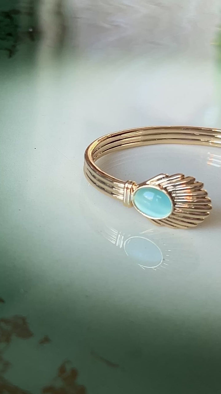 Armbånd Venus Bangle - nile blue gull
