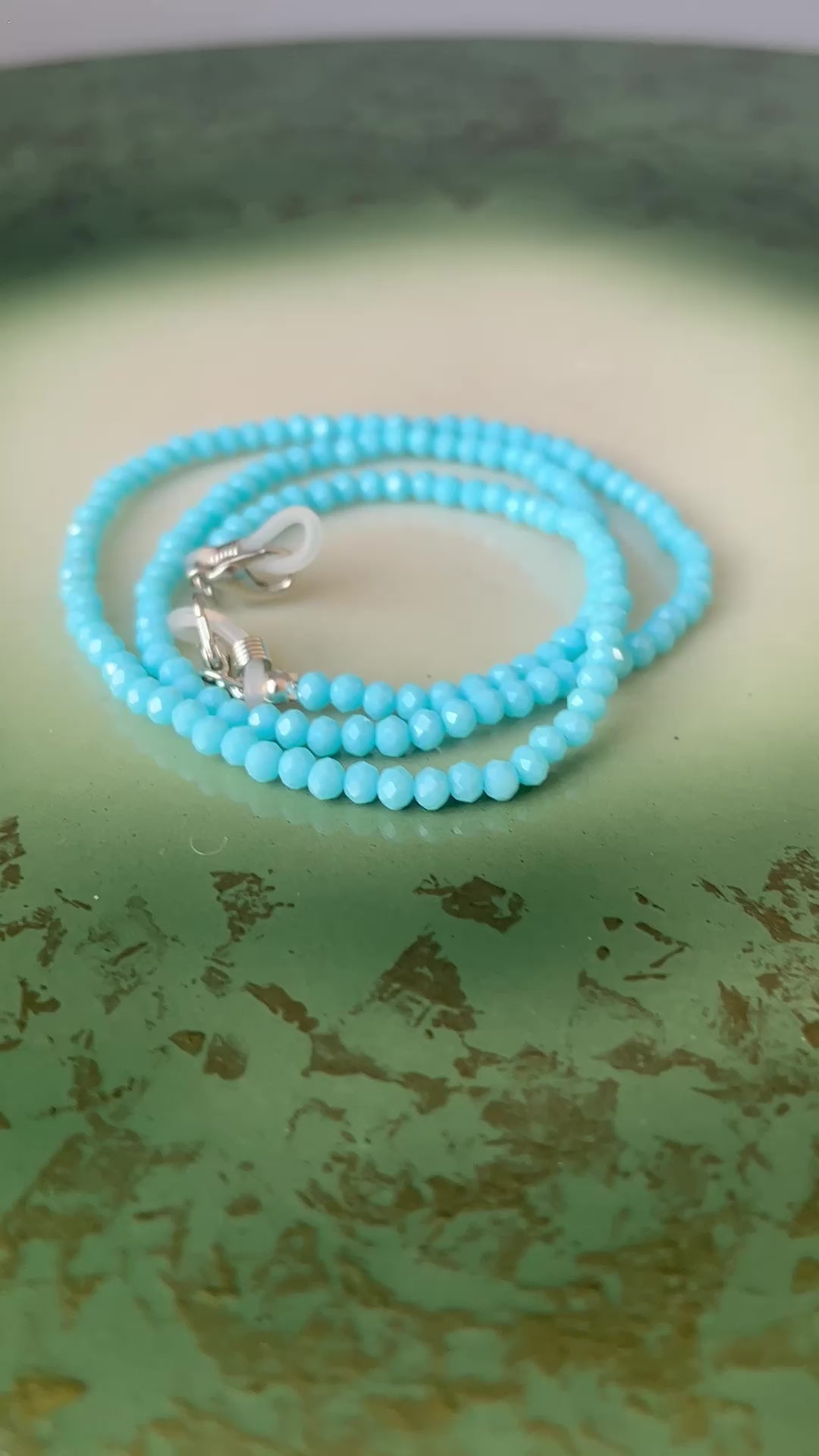 Brillekjede -  blå perler