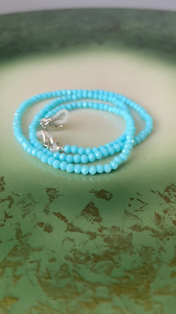 Brillekjede -  blå perler