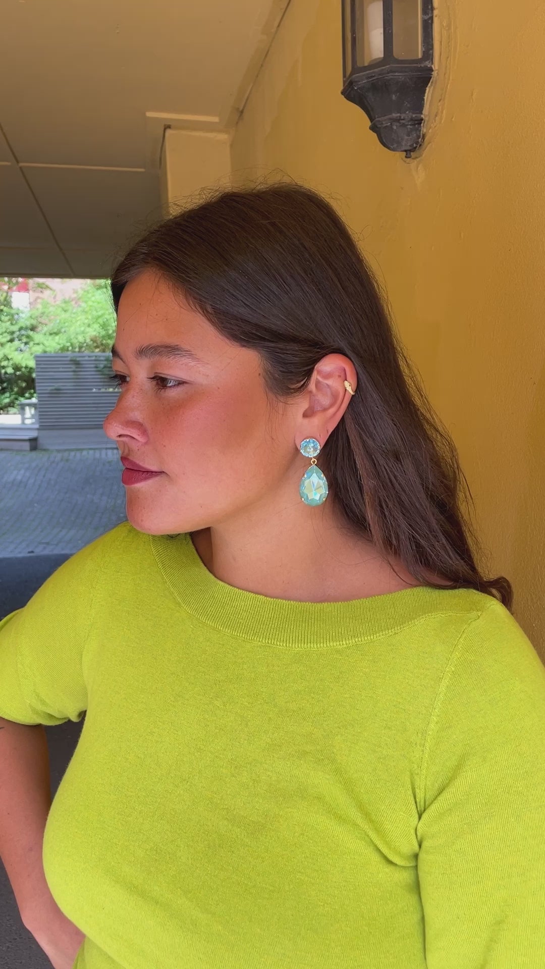 Perfect drop earrings - aquamarine/silky sage delite