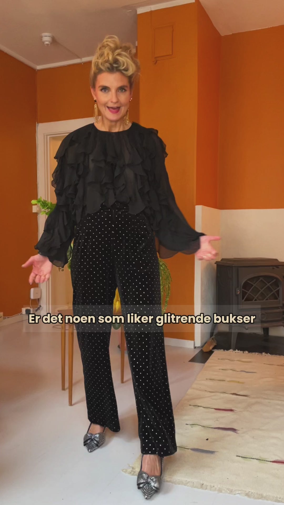 Hepburn pants velvet - sparkles