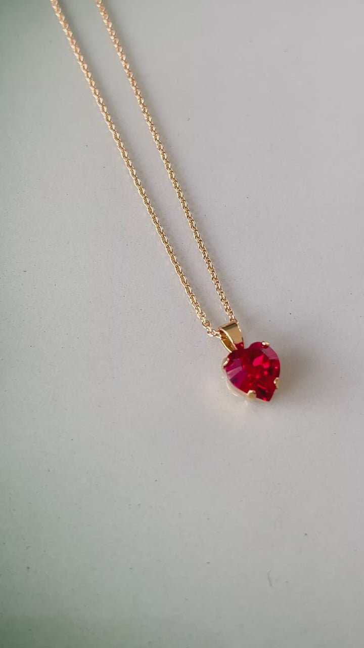 Heart necklace - light siam