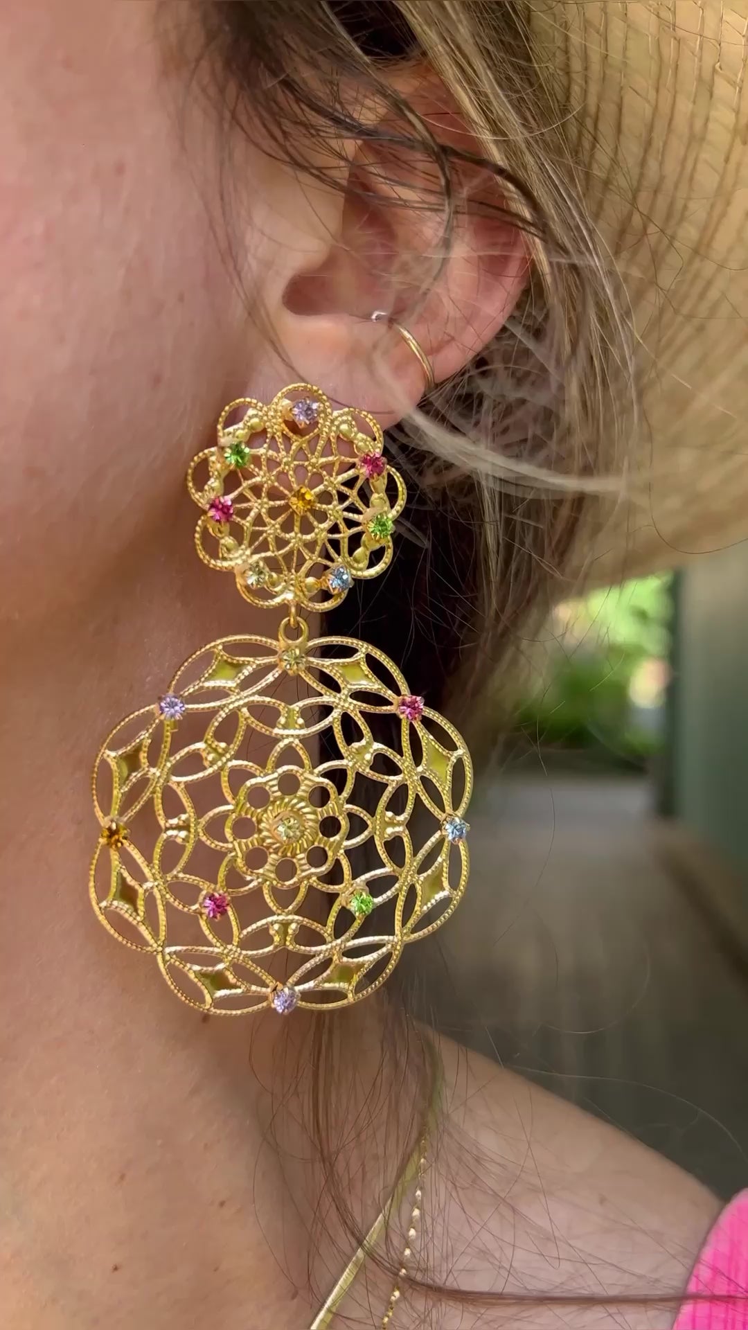 Gardenia earrings - rainbow combo
