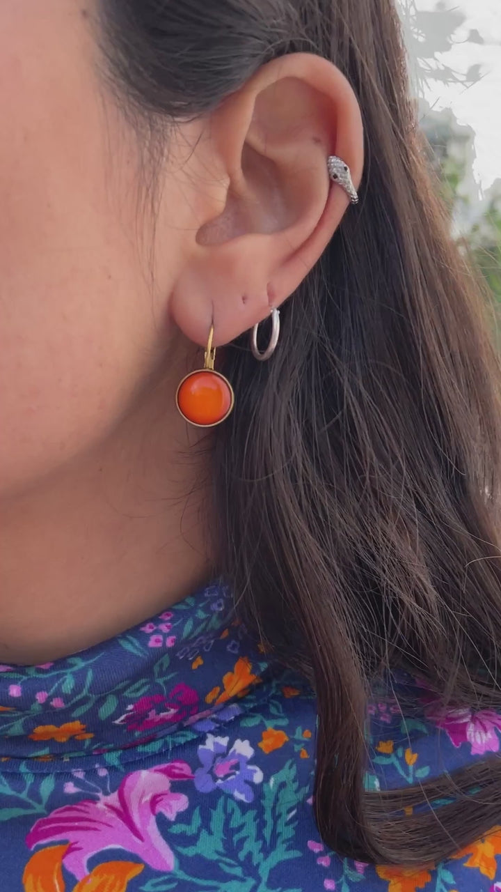 Øredobber dots - tangerine