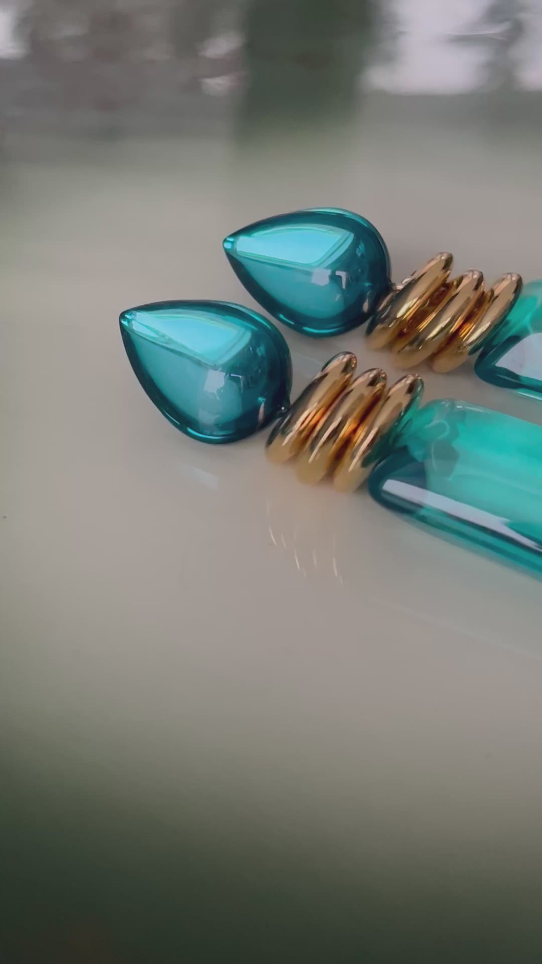 Øredobber BerNice - petrol blå