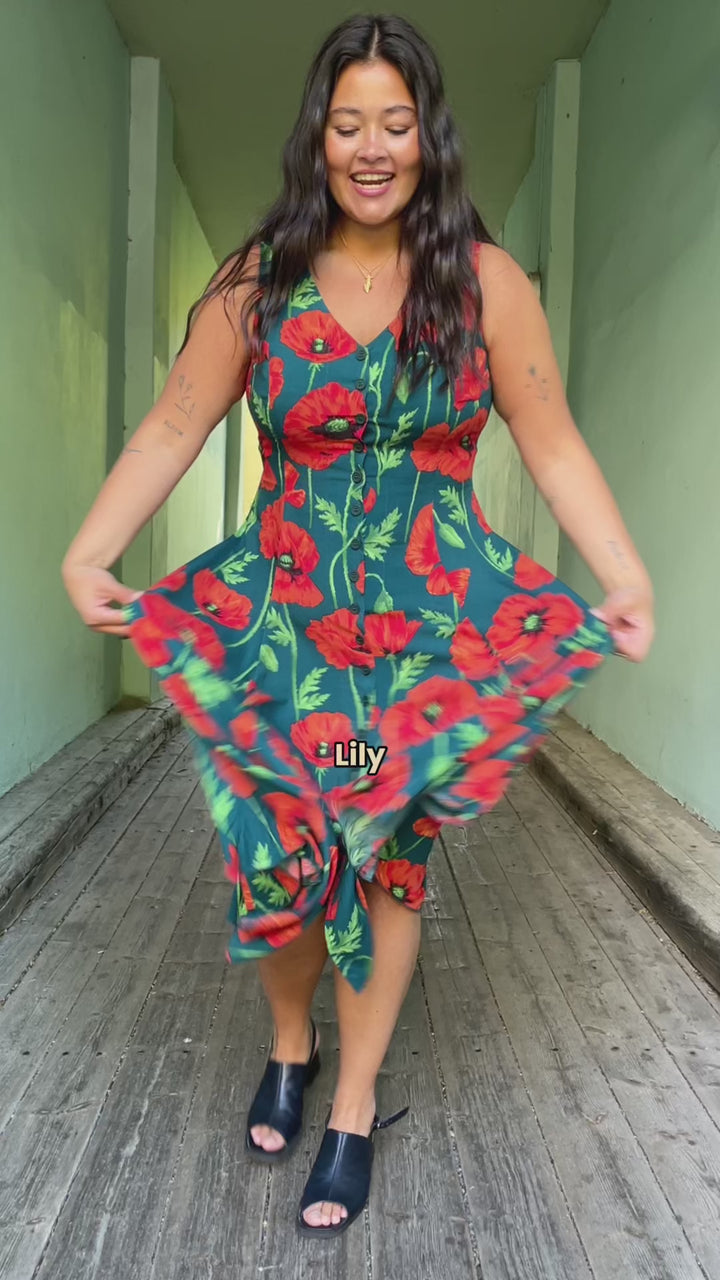 Lily dress - poppy green