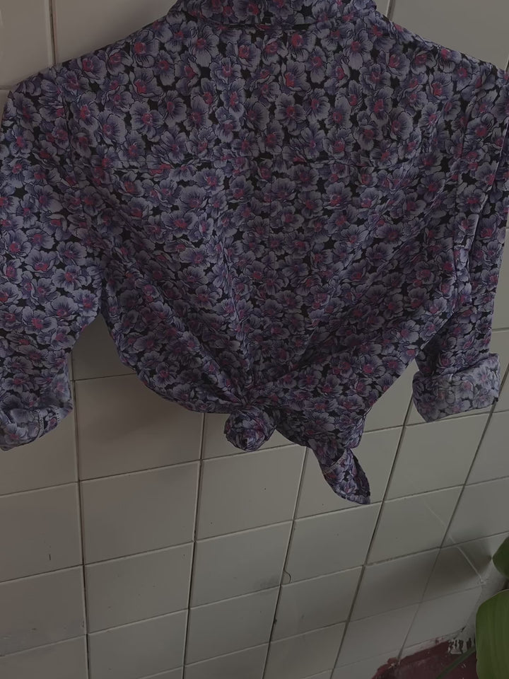 Vintagebluse -  Fiolett symfoni, str S
