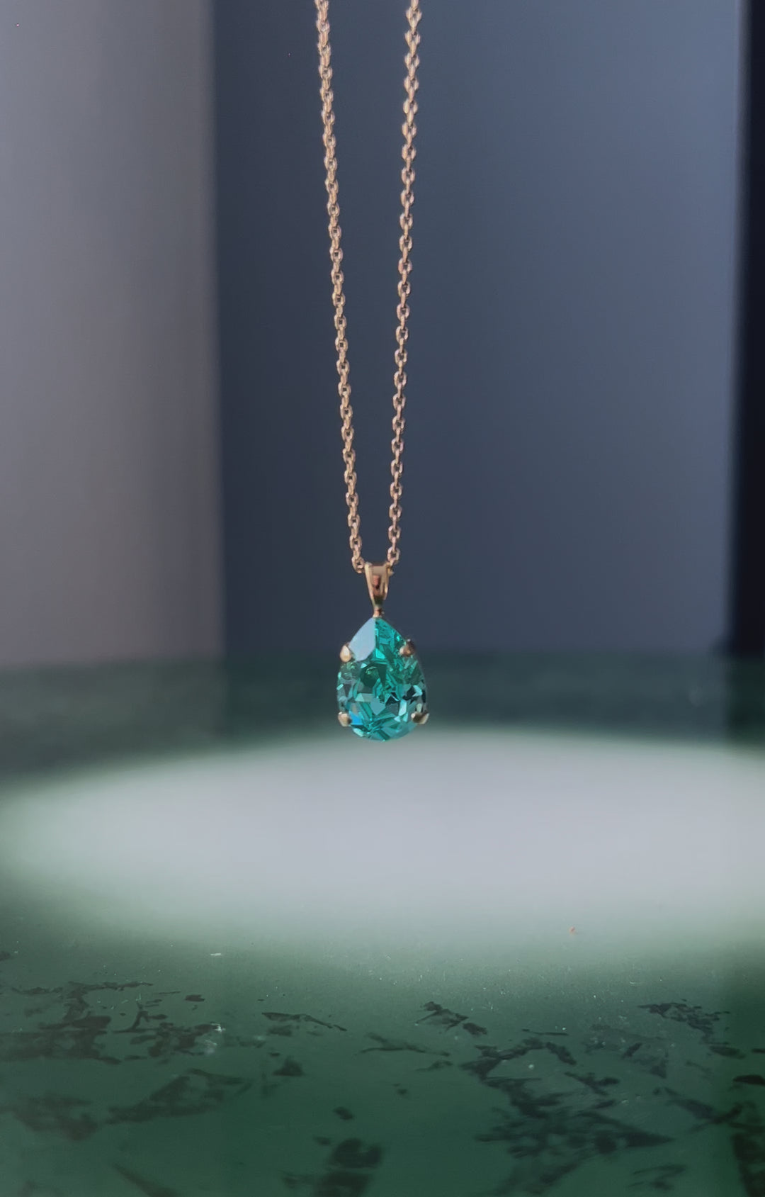 Mini drop necklace - light turquoise