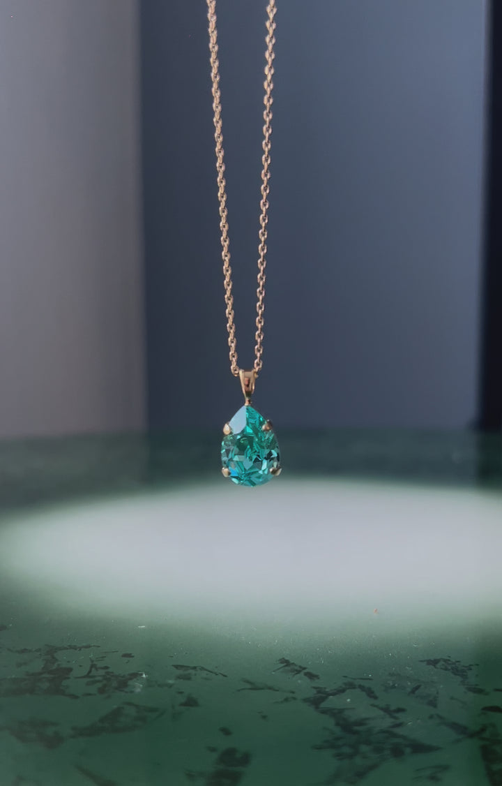 Mini drop necklace - light turquoise