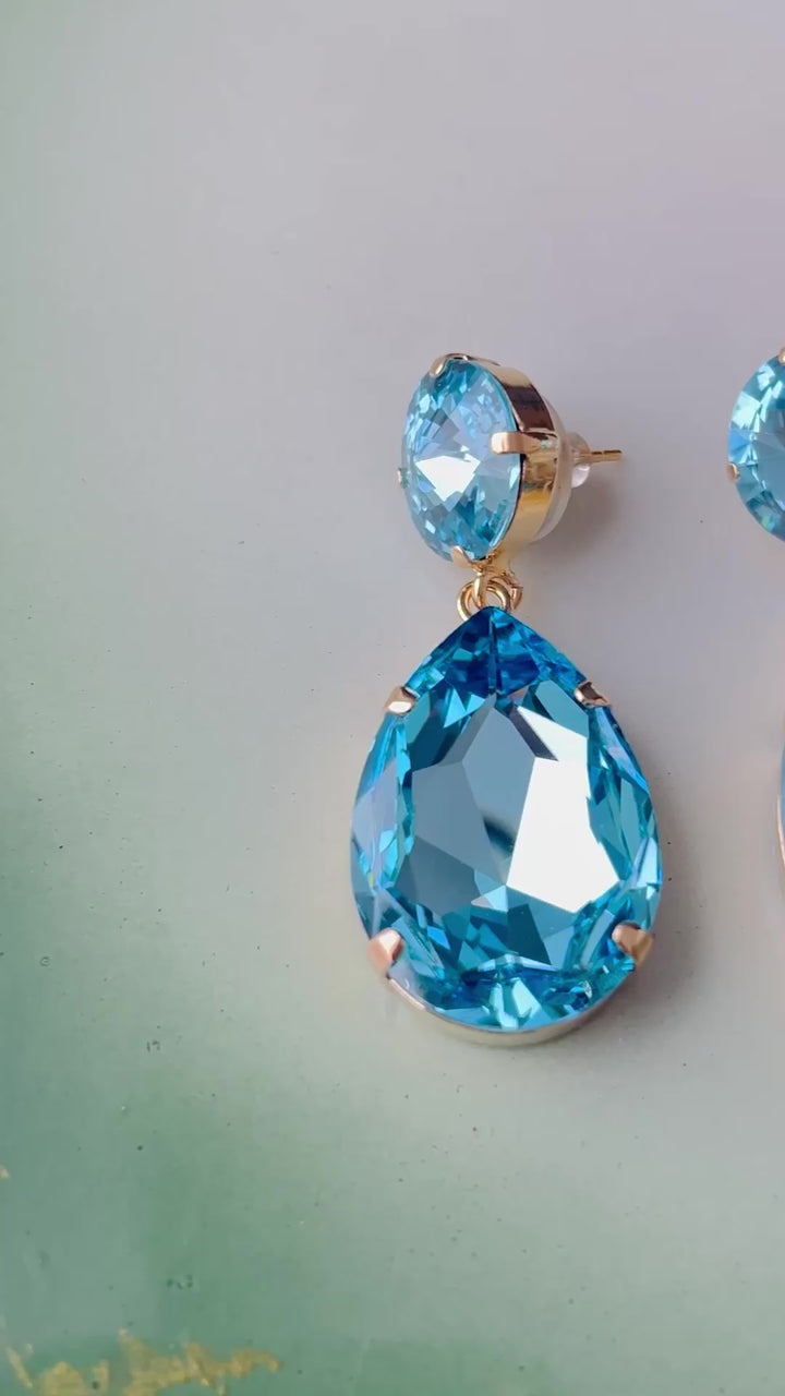 Perfect drop earrings - aquamarine