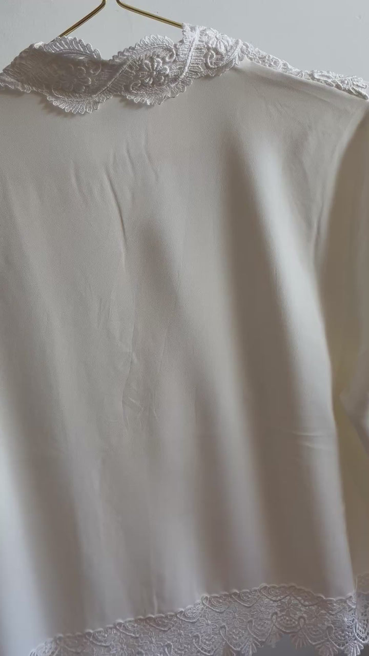Vintagebluse -  Perleknapp, str S