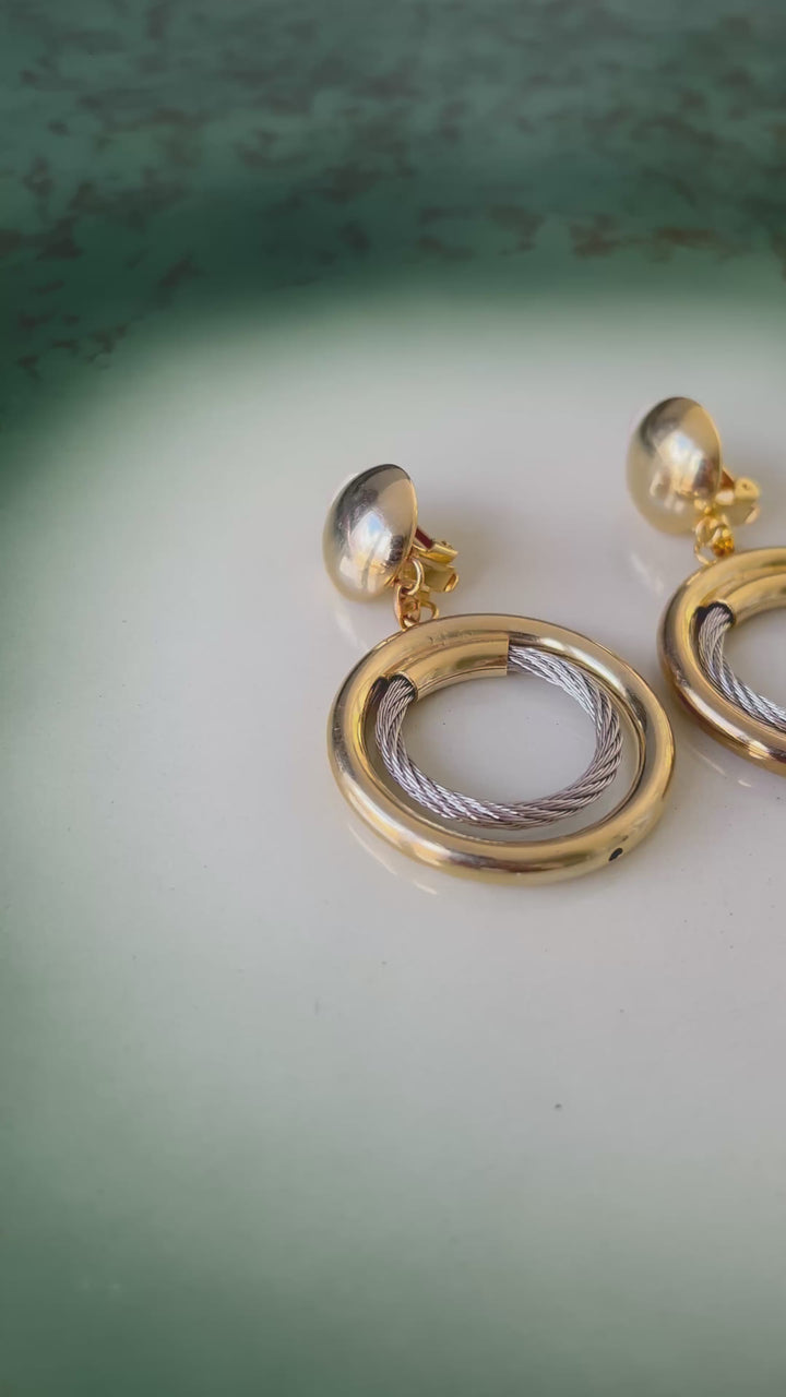 Vintage øredobber - doble hoops