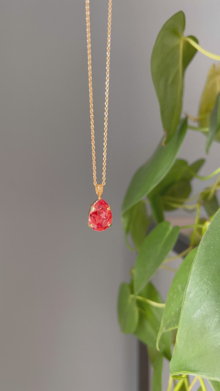 Mini drop necklace - padparadsha