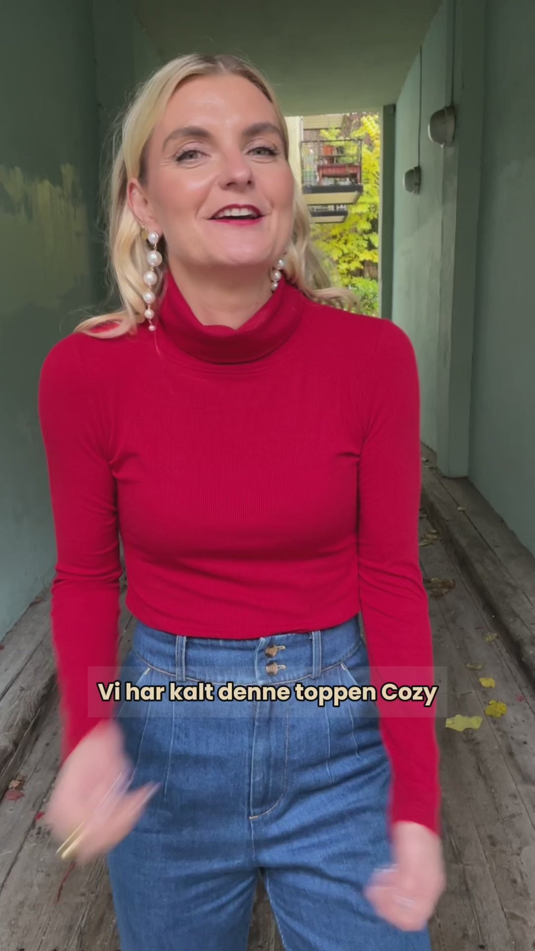 Cozy topp - dyp rød