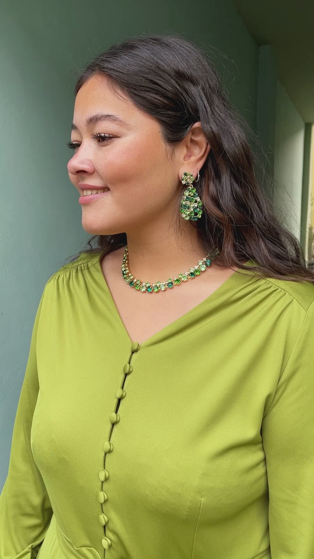 Hanna earrings - green combo