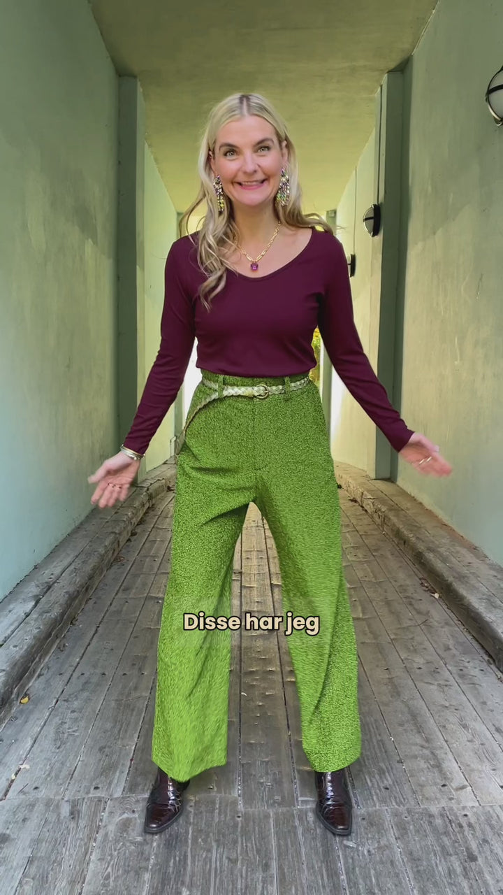 Hepburn pants lurex - sparkly moss