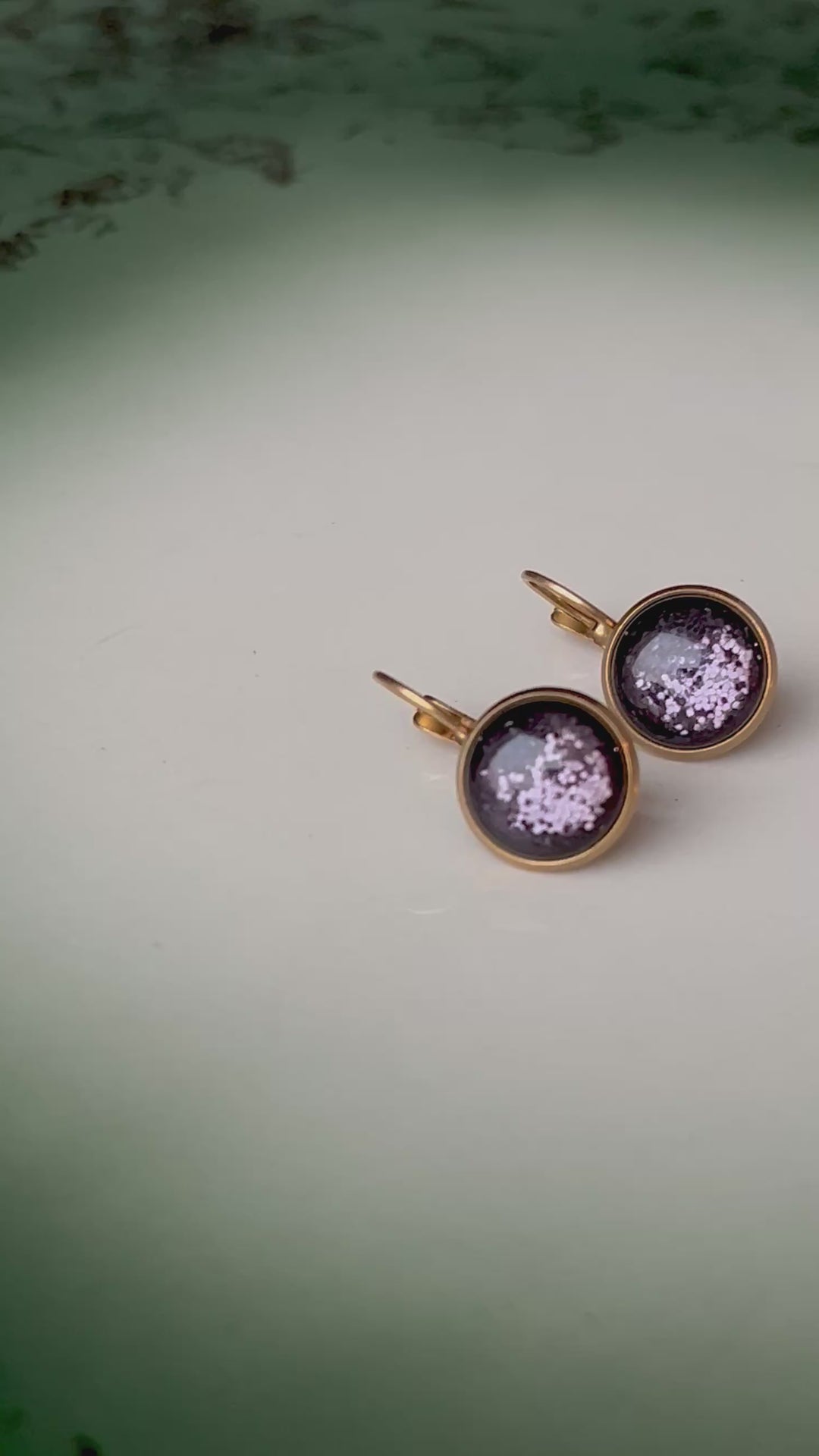 Øredobber dots - ink glitter