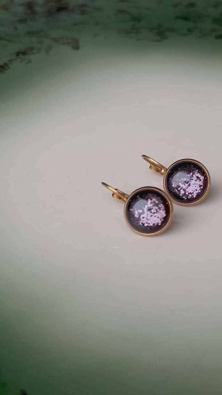 Øredobber dots - ink glitter