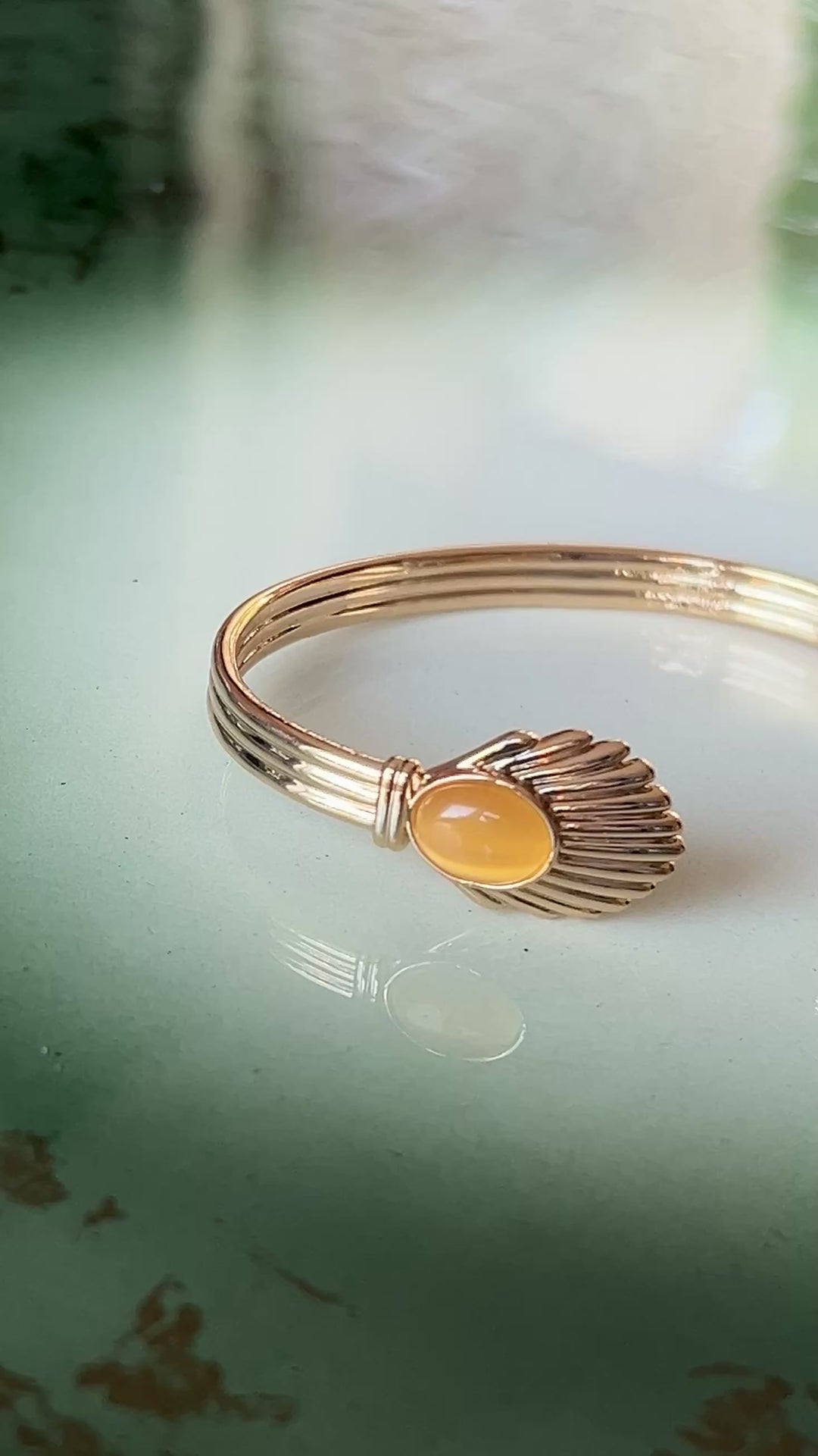 Armbånd Venus Bangle - amber gull