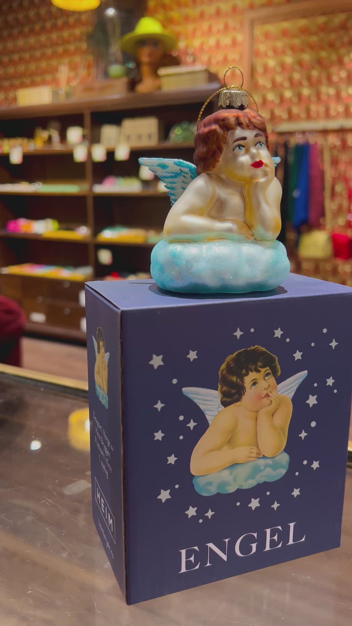 Julekule - Glansbilde-engel