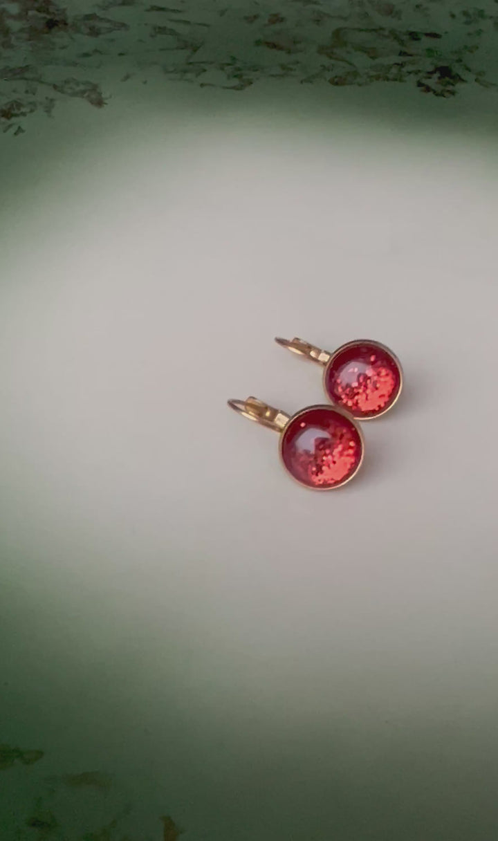 Øredobber dots - rosehip glitter