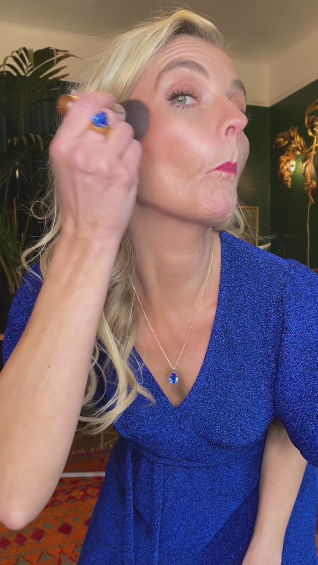 Diana Dress lurex - kort kjole - mørk blå