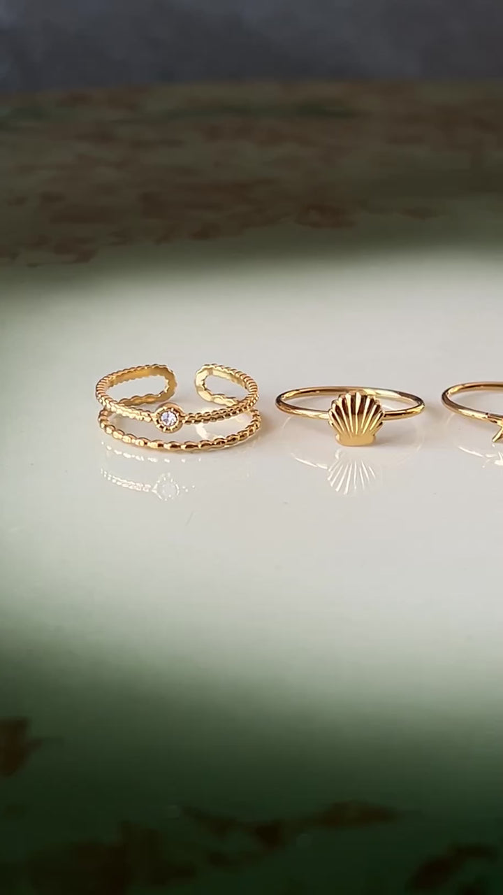 Ring sjøskatter - sett med 3 ringer
