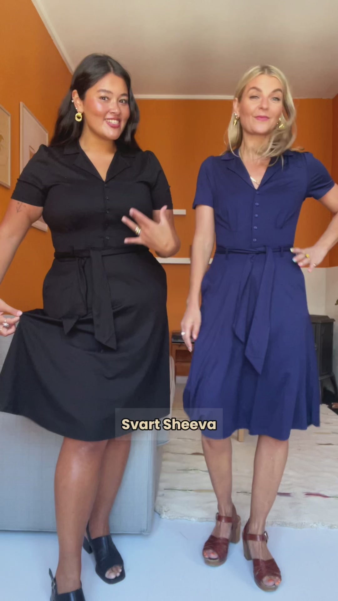 Sheeva kjole kortermet - blå