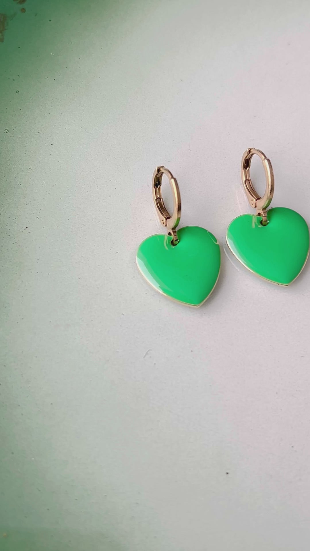 Øredobber hearts - grønn