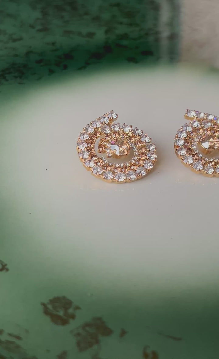 Zia earrings gold - topaz combo