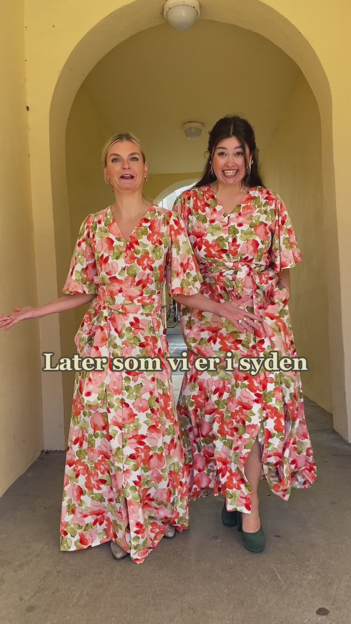 Monika dress - lang kjole - akvarell