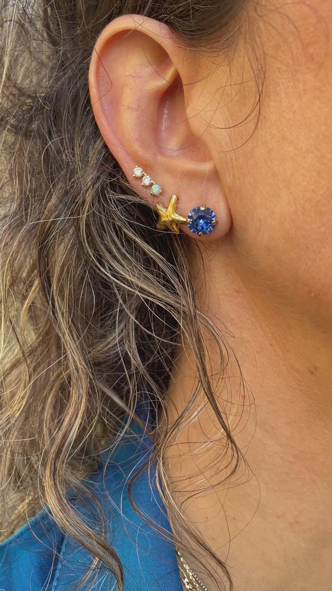 Classic stud earrings - sapphire