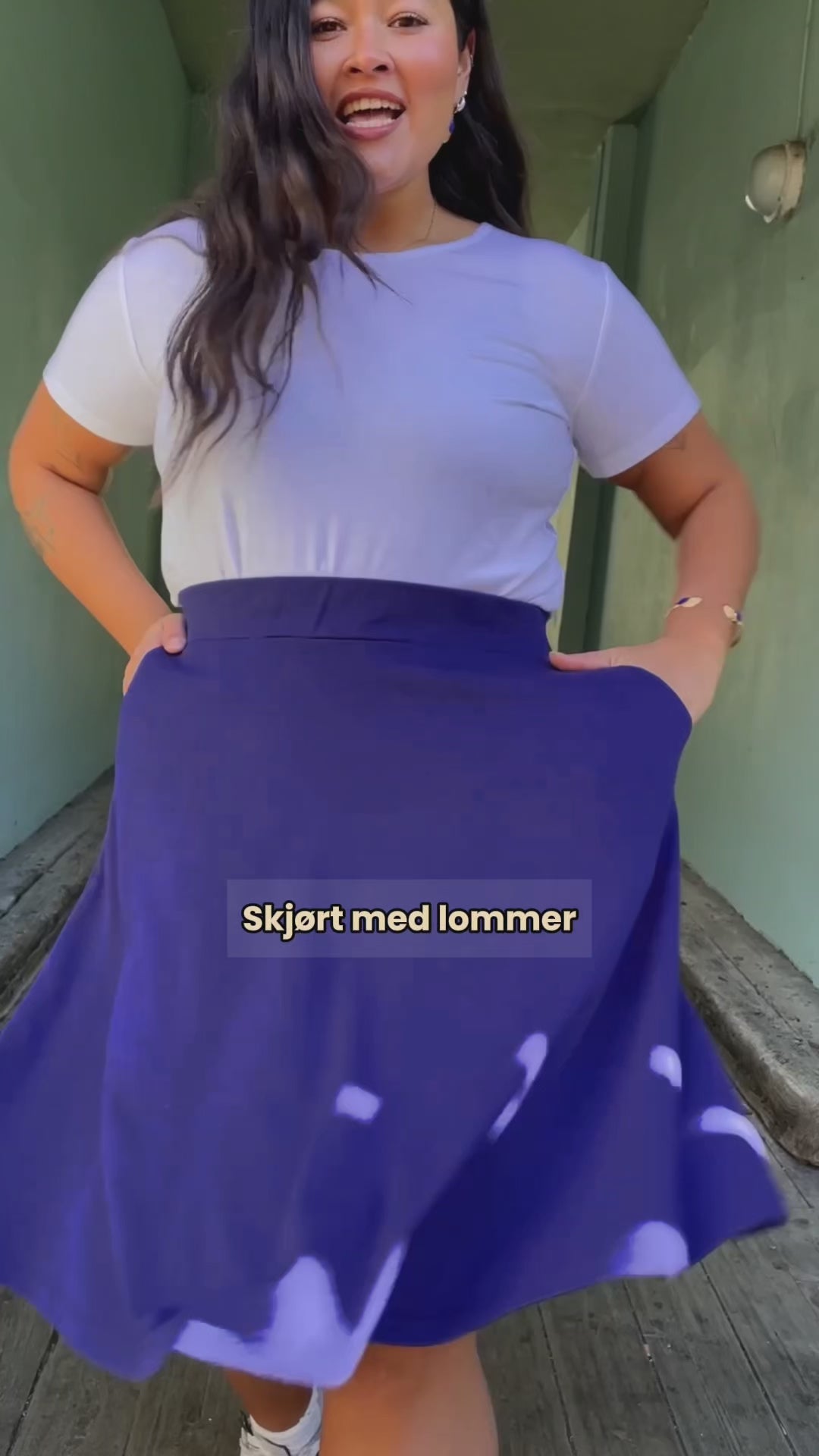 Serena Milano Crepe skjørt - beacon blue