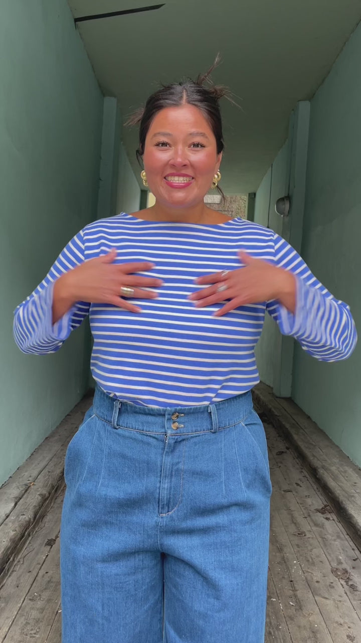 Britney Stripe topp - amparo blue
