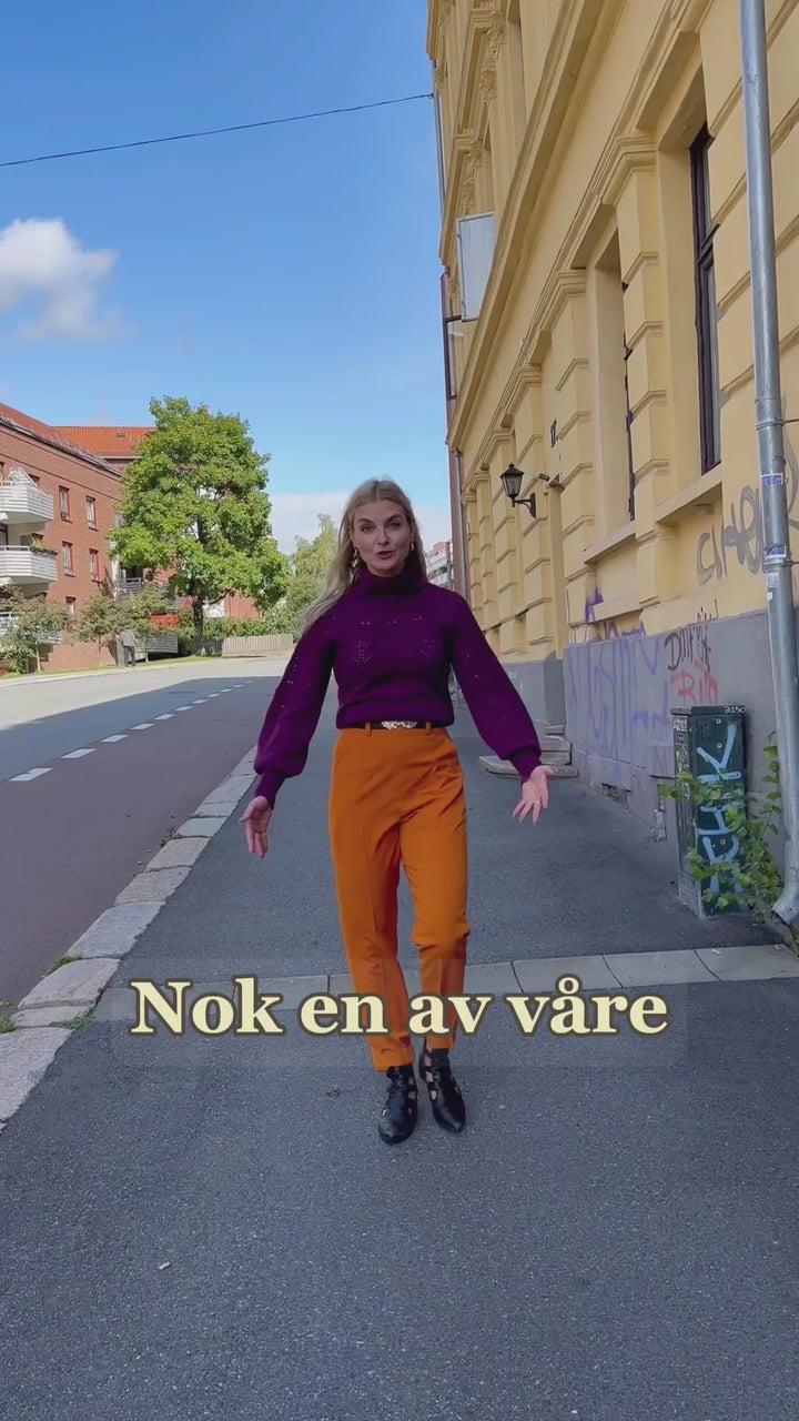 Frida Pants - bukse med høyt liv - brent oransje