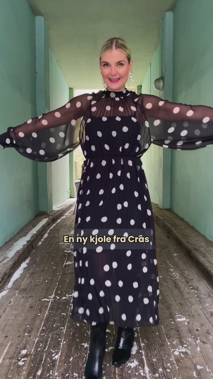 Rachel kjole - black white dot