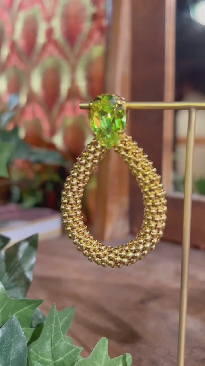 Classic Rope earrings - citrus green
