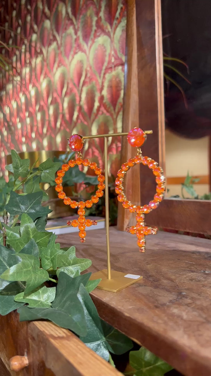 Alexandra statement earrings - orange glow delite