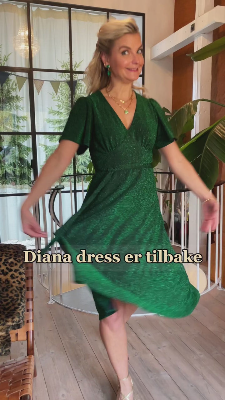 Diana Dress lurex - kort kjole - grønn