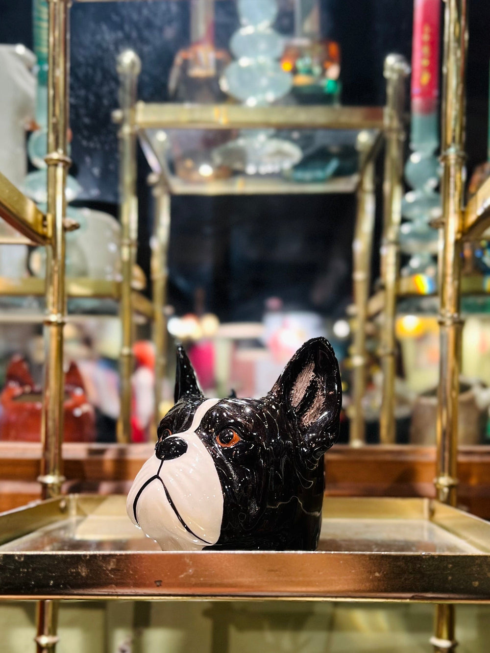 Quail Ceramics interiør Eggeglass - Fransk bulldog