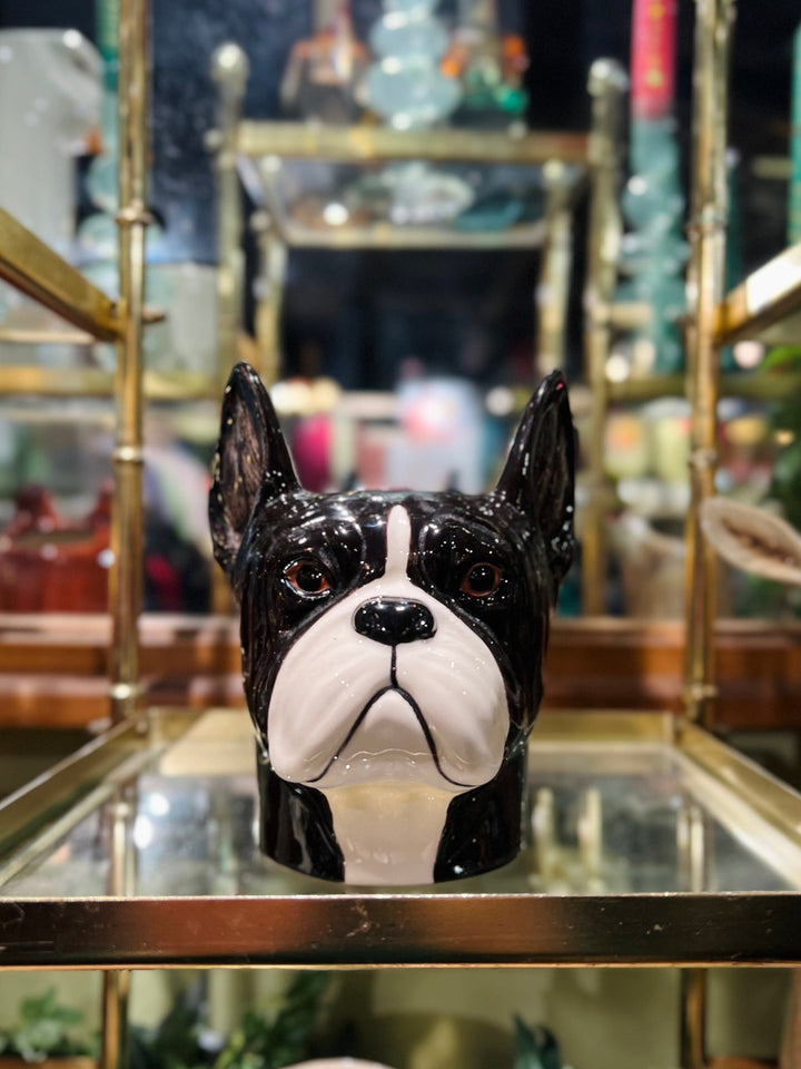 Quail Ceramics interiør Liten vase - Fransk Bulldog