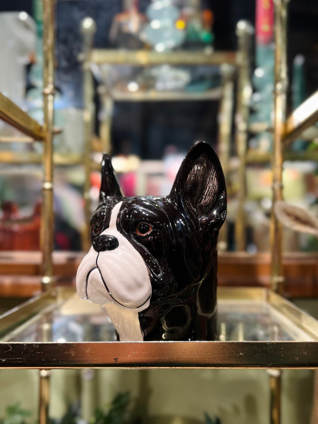 Quail Ceramics interiør Liten vase - Fransk Bulldog