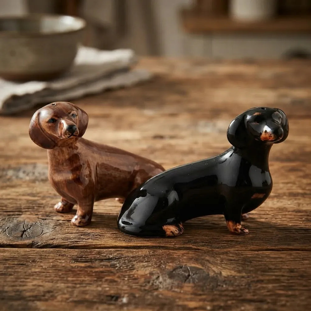 Quail Ceramics interiør Salt- og pepperbøsse - dachs
