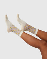 Last inn bildet i Galleri-visningsprogrammet, Swedish Stockings strømpebukser Sokker - Embla flower - kremhvit
