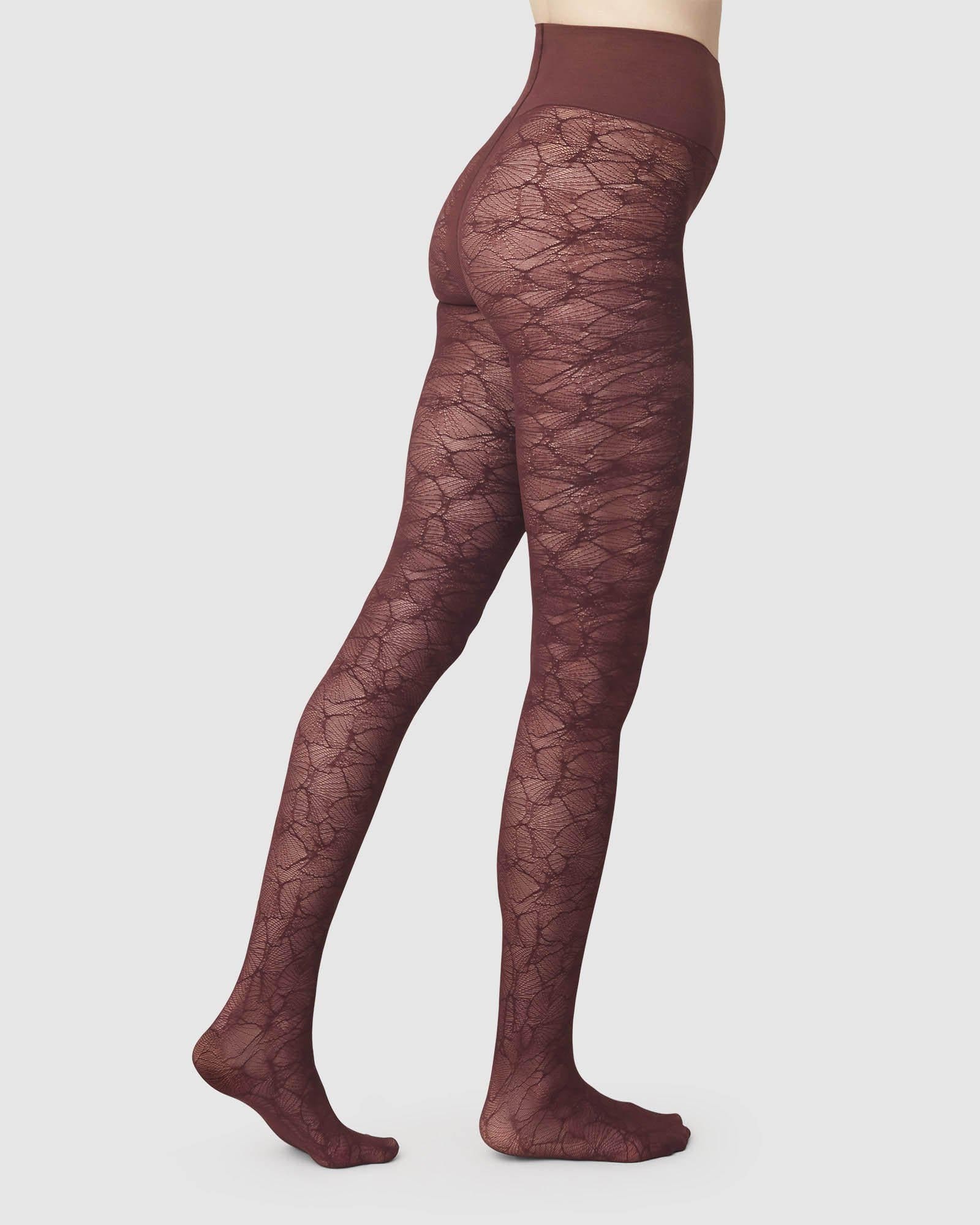 Swedish Stockings strømpebukser Strømpebukse - Alba Ginkgo - vinrød