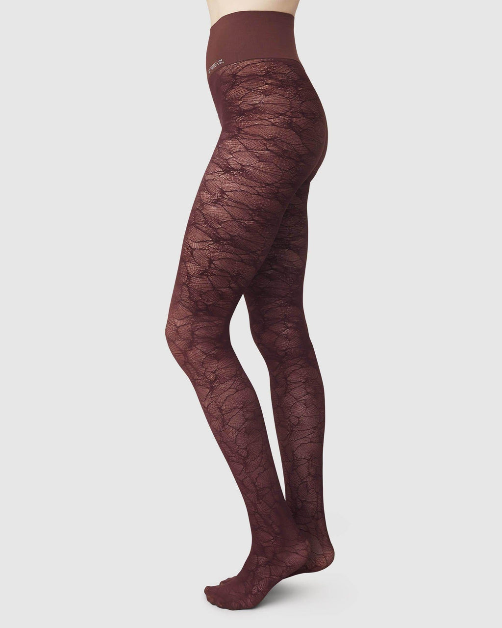 Swedish Stockings strømpebukser Strømpebukse - Alba Ginkgo - vinrød